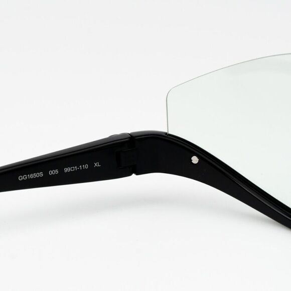 NEW Gucci GG1650S 005 Shiny Black  Green Unisex Shield Mask Sunglasses GG 1650S main image 7